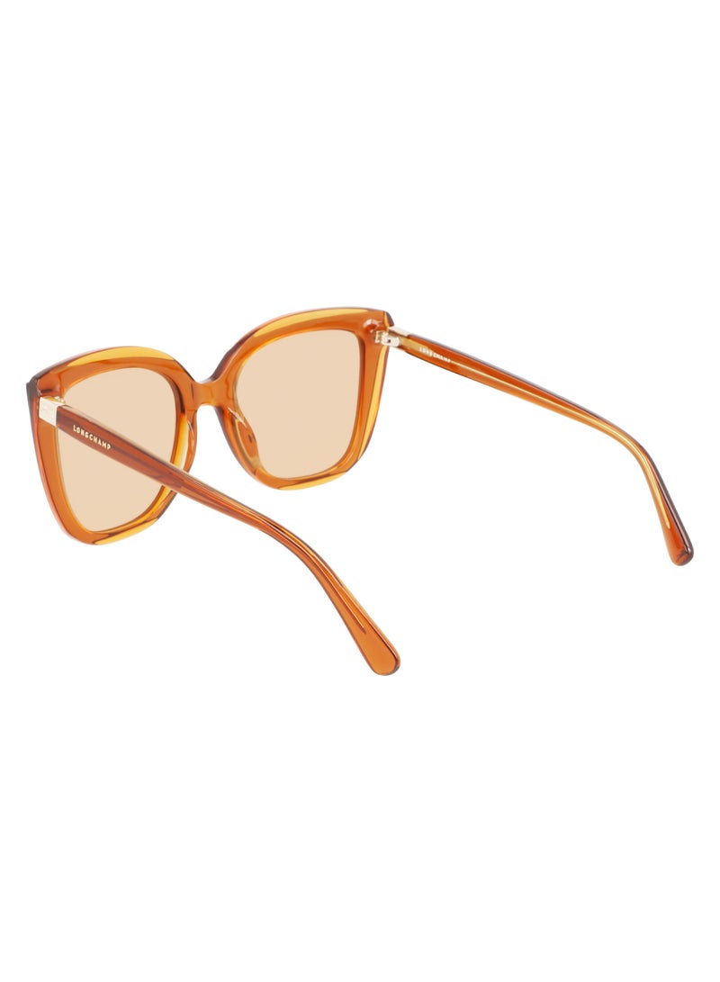 Longchamp Women's UV Protection Rectangular Shape Acetate Sunglasses LO689S-744-5321 - Lens Size: 53 - Honey/Orange  - Image 5