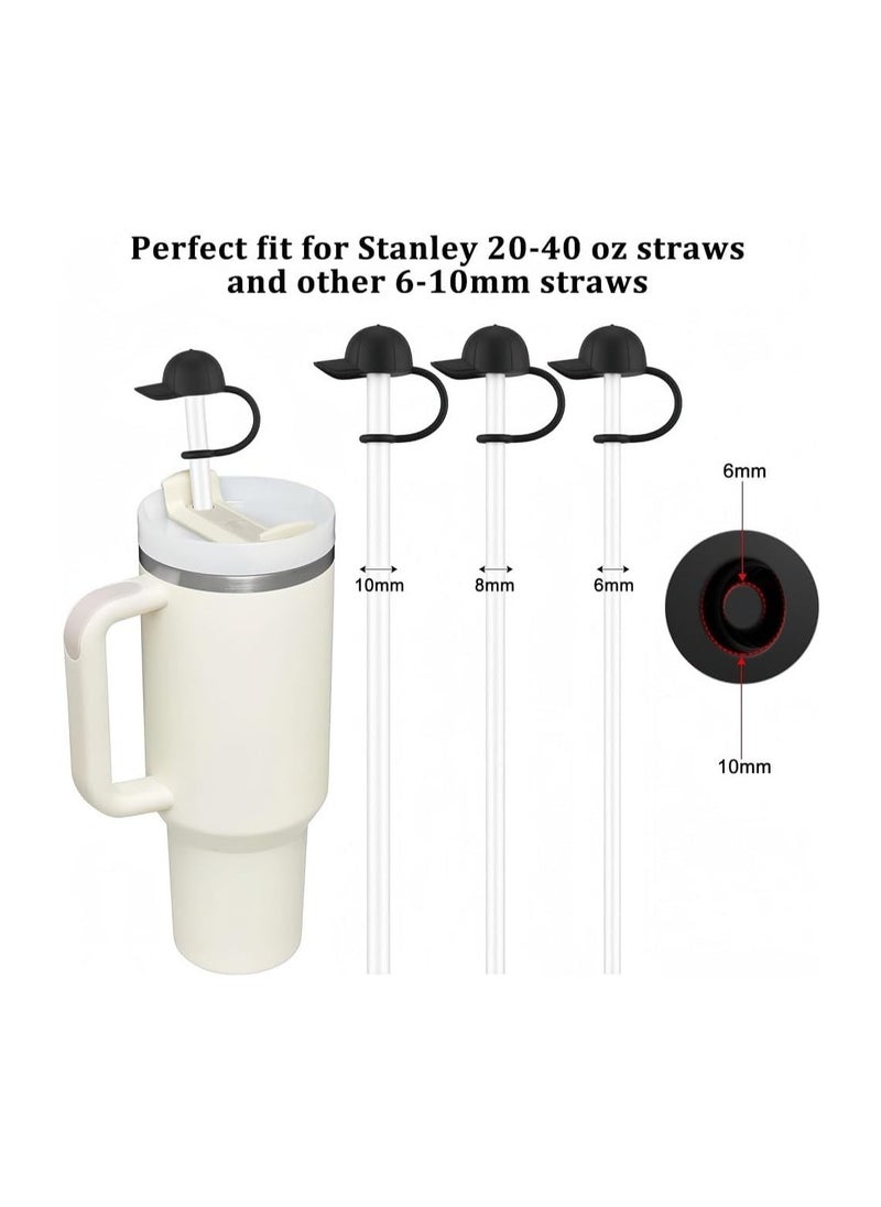 Generic 4Pcs Cute Silicone Straw Topper Reusable,Straw Cover Cap for Stanley Cup 20-40oz Tumblers Accessories,Compatible with Simple Modern,Yeti,Hydroflask and other 6-10mm Straws  - Image 2
