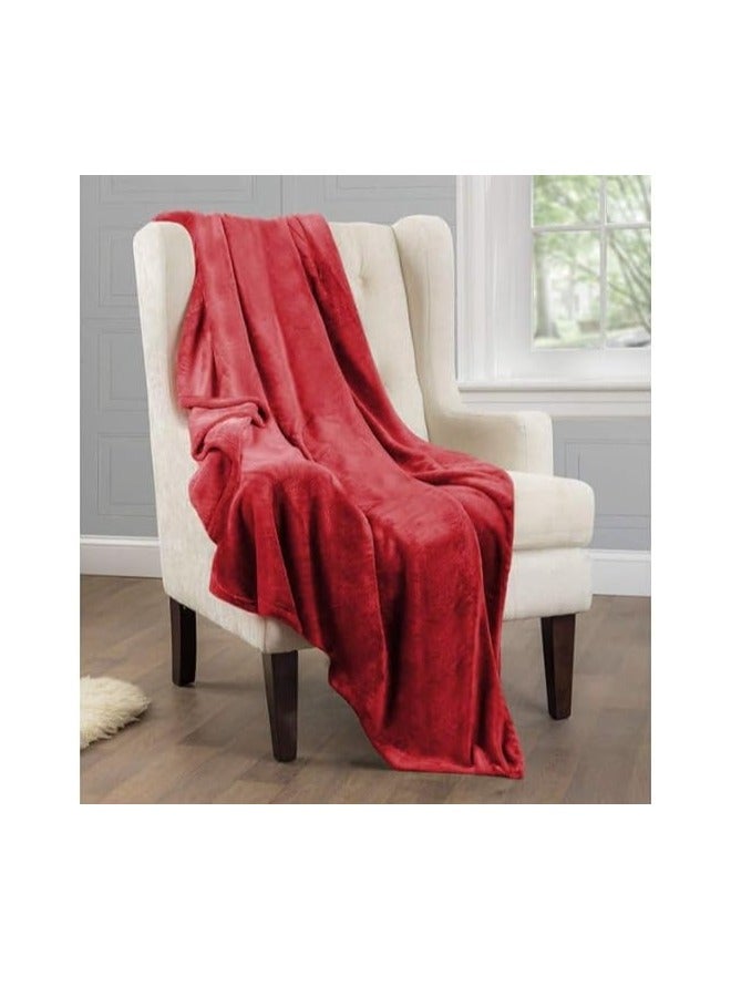 ALLKING Lightweight Blanket King Size Extra Soft Fleece All Season Blanket Bed and Sofa Throw 220 X 230cm (Maroon) Packaging/Colour shade may Vary  - Image 3