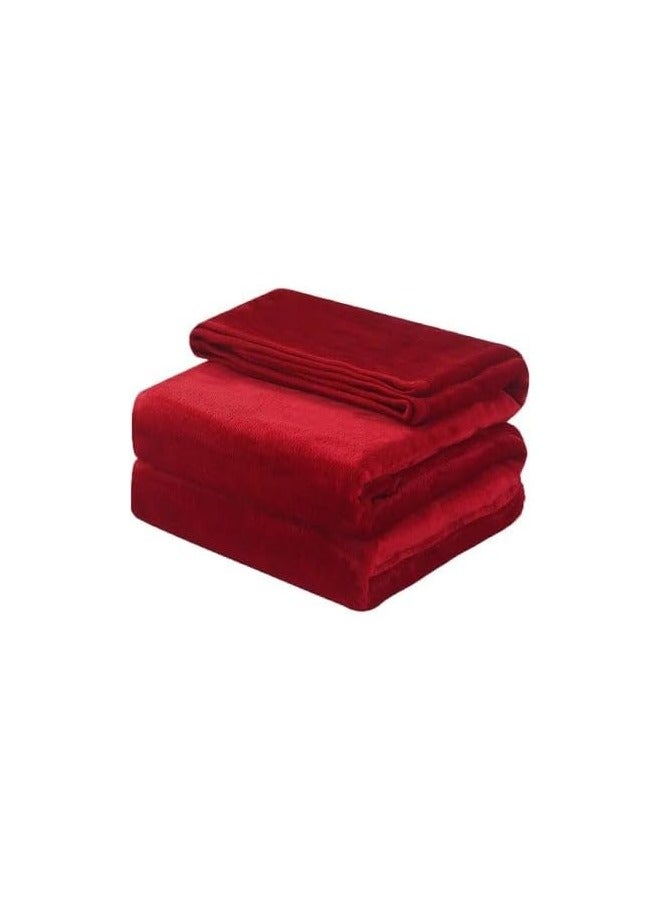 ALLKING Lightweight Blanket King Size Extra Soft Fleece All Season Blanket Bed and Sofa Throw 220 X 230cm (Maroon) Packaging/Colour shade may Vary  - Image 4