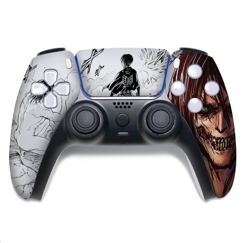 وحدة تحكم بلاي ستيشن 5 اللاسلكية المخصصة من Attackk On Titan متوافقة مع وحدة تحكم بلاي ستيشن 5 من BCB Controllers مخصصة بفخر في الولايات المتحدة مع طباعة هيدرو ديب دائمة ليست مجرد غلاف