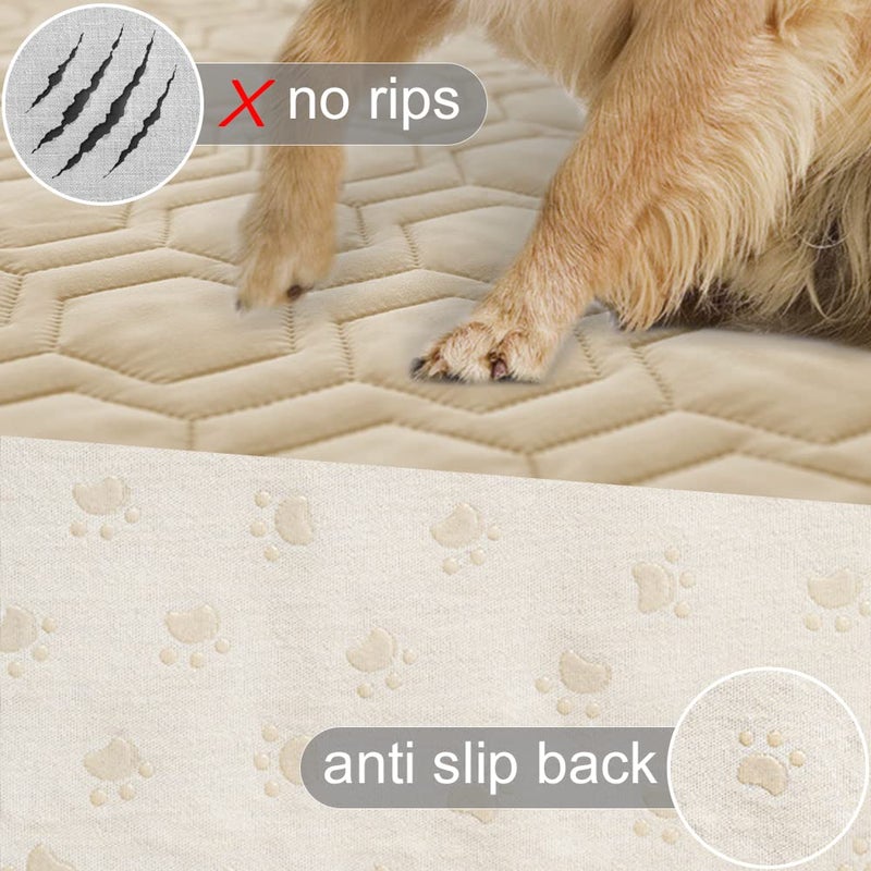 Tcksstex Waterproof and Non-Slip Dog Bed Cover and Pet Blanket Sofa Pet Bed Mat ï¼Œcar Incontinence Mattress Protectors Furniture Couch Cover for Most Cats Dogs,Petsï¼ˆ52x82-Beigeï¼‰ - Image 3