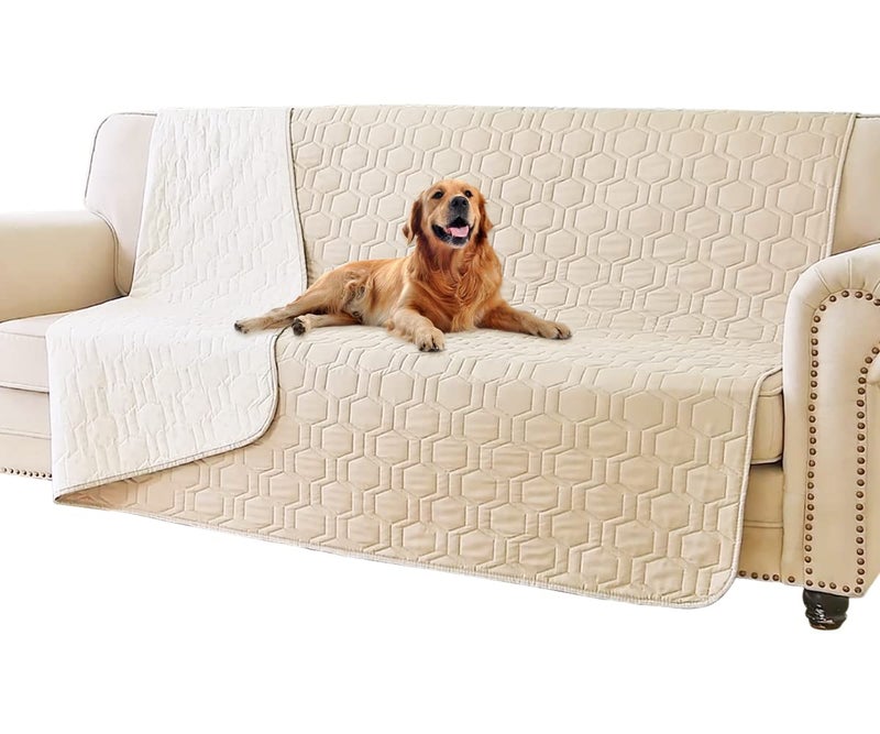 Tcksstex Waterproof and Non-Slip Dog Bed Cover and Pet Blanket Sofa Pet Bed Mat ï¼Œcar Incontinence Mattress Protectors Furniture Couch Cover for Most Cats Dogs,Petsï¼ˆ52x82-Beigeï¼‰ - Image 1