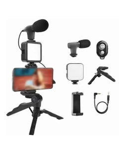 DIGI CORE Vlogging Kit For iPhone YouTube Starter Kit With Microphone LED Light Remote Control For Android Phones/Camera Vlogger Video Recording Mini Tripod Stand AY-49  - Image 1