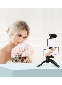 DIGI CORE Vlogging Kit For iPhone YouTube Starter Kit With Microphone LED Light Remote Control For Android Phones/Camera Vlogger Video Recording Mini Tripod Stand AY-49  - Image 4