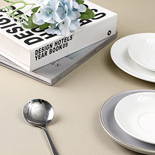 Wewoch Khaki Rectangle Tablecloth Water Resistant Washable Polyester Table Cloth for Dining,Kitchen, Parties Weddings and Outdoor Use 60 Inch by 84 Inch - Image 5