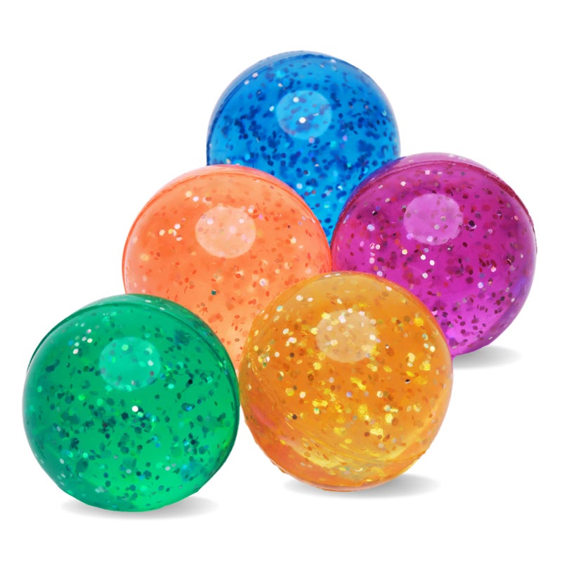 Entervending Entervending Bouncy Balls in The Gift Box 5 Pcs Large Bouncy Ball 45mm for Kids Rubber Balls for Kids ICY Super Ball Big Bouncy Ball Bouncy Balls for Kids 