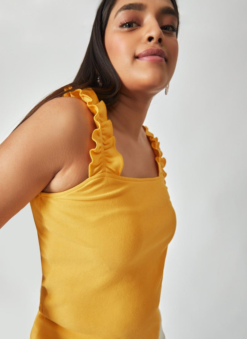 The Label Life Ruffle Strap Tank Top - Image 4