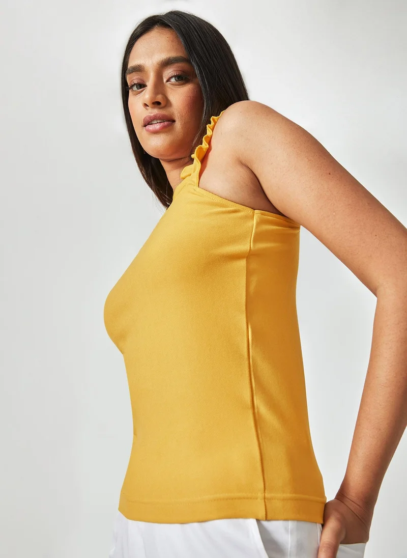 The Label Life Ruffle Strap Tank Top