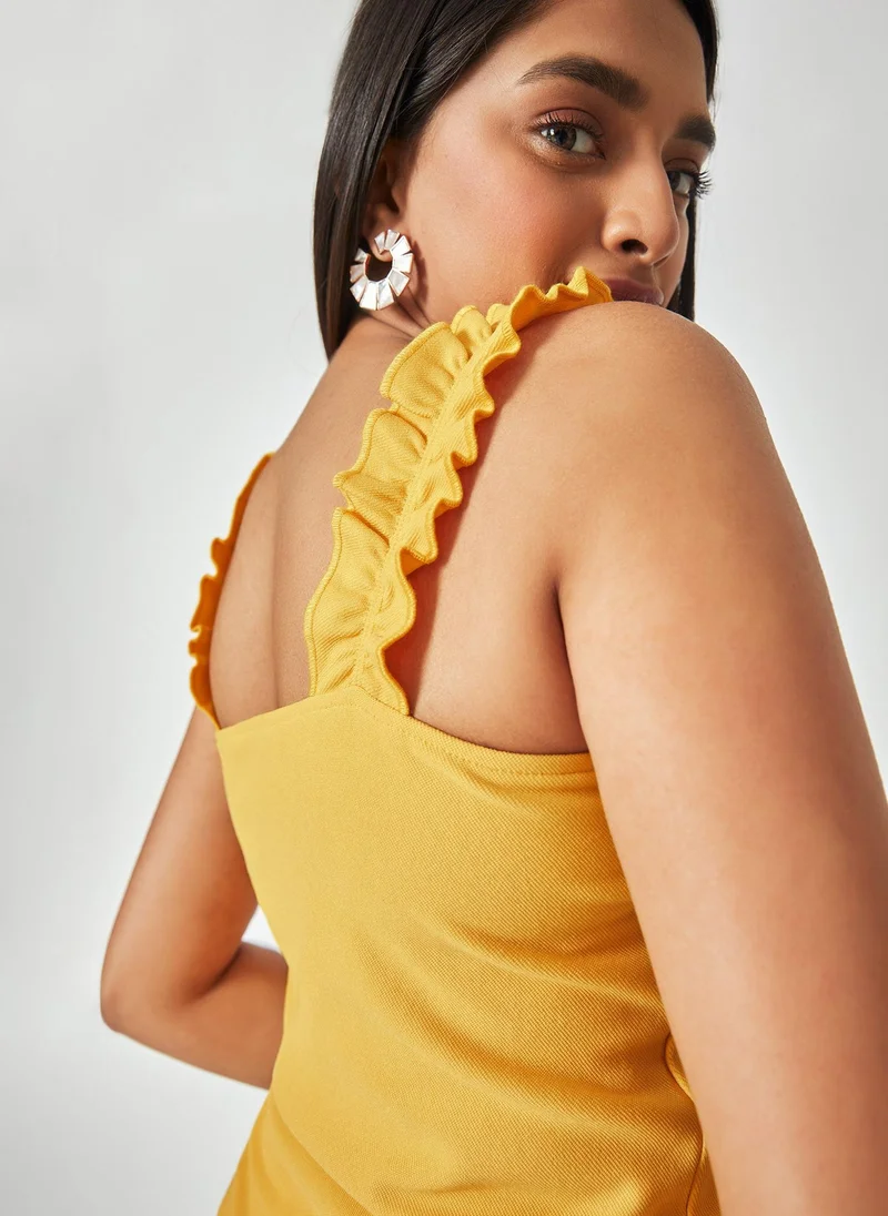 The Label Life Ruffle Strap Tank Top