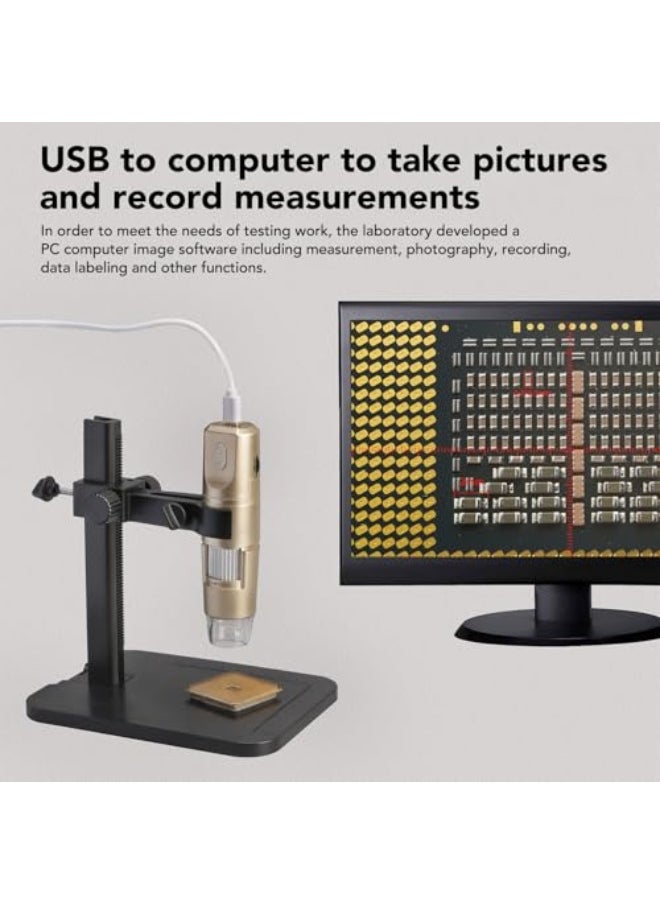 Generic وايزوكو مجهر رقمي لاسلكي، مجهر جيب لاسلكي محمول باليد بمنفذ USB بتكبير 0-1600X، مكبر HD مع 8 مصابيح LED قابلة للتعتيم، كاميرا فحص لنظام اندرويد وويندوز لنظام التشغيل OS X  - Image 2