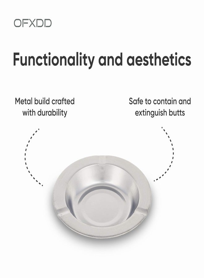 OFXDD Stainless Steel Ashtray - Pack of 12 - Outdoors Cigar Ashtrays - Heavy Duty Decorative Metal Ash Tray - Image 4