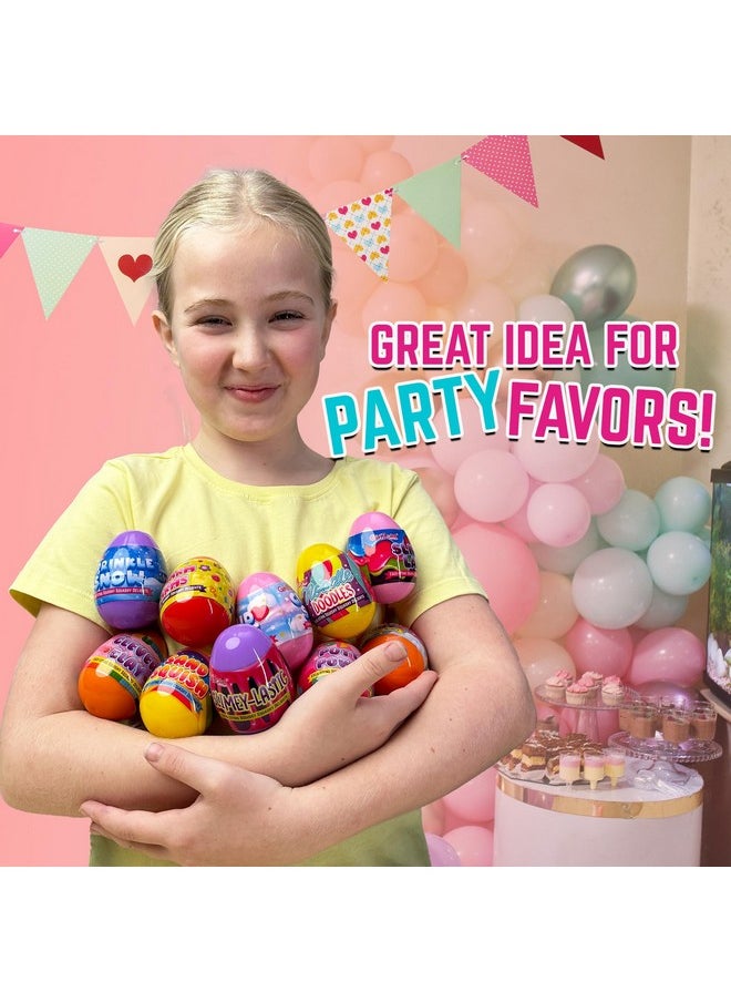 GirlZone Egg-Citing Squashy Delights, 10 Prefilled Easter Eggs With Diy Slime, Putty, Clay, Unicorn Squishy & Charm, Sensory Surprise Toys For Kids, Easter Gift For Boys And Girls  - Image 5
