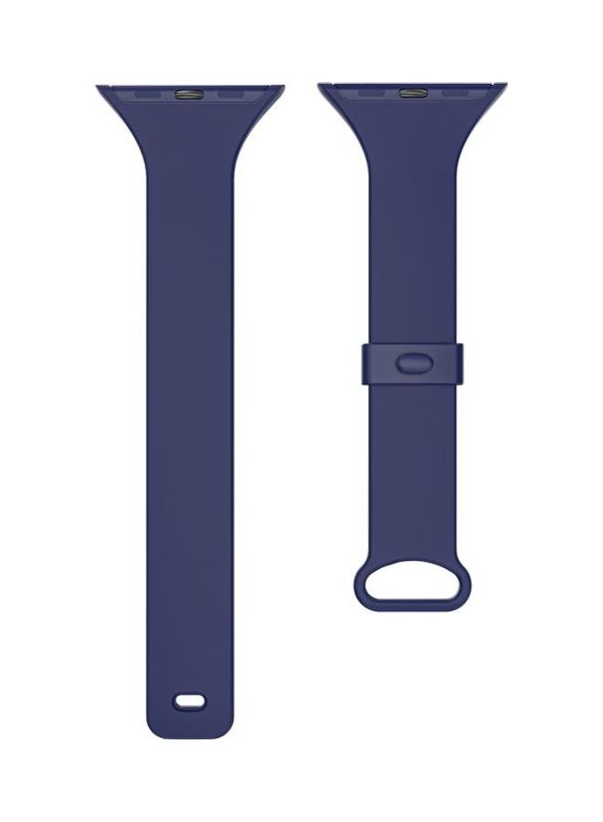 NIBEMINENT TPU Sliding Buckle Replacement Strap Watchband For Apple Watch Series 1/2/3/4/5/6/7/SE 42-44-45mm Midnight Blue  - Image 2