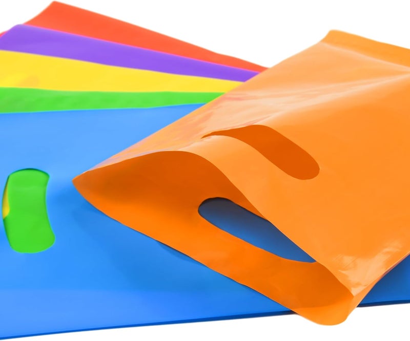 24 PCS Plastic Party Favor Small Gift Bags - 6"x8" Goodie Bags for Kids' Birthday Party, Thanksgiving, Christmas, Halloween, Multicolor - Image 4