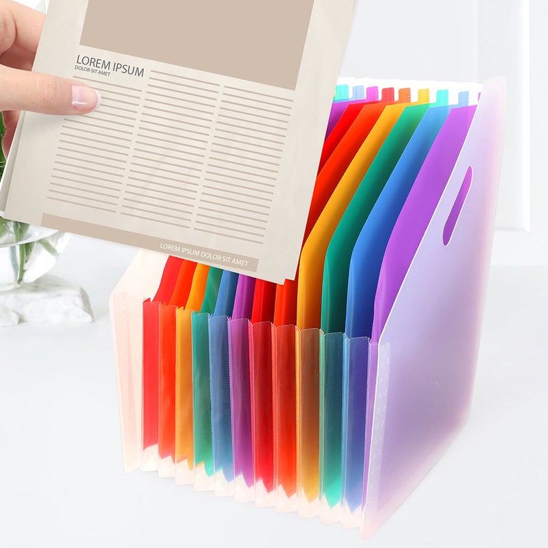 2Pcs Diagonal Accordion Folder Standing File Folder Expanding File Organizer Receipt Supply - Image 5