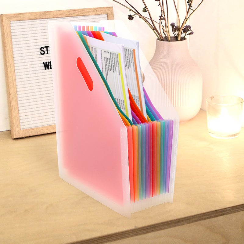 2Pcs Diagonal Accordion Folder Standing File Folder Expanding File Organizer Receipt Supply - Image 2