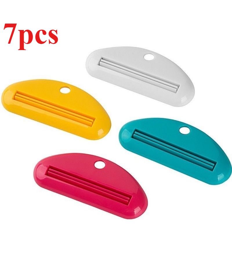 7pcs Manual Toothpaste Squeezer Set Large Facial Cleanser And Toothpaste Dispenser With Press Mechanism Mixed Colors - Image 1