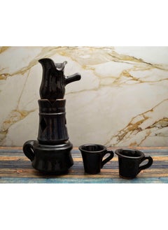 Egypt Antiques Black sofa set + separator + two cups handmade pottery 100% natural  - Image 1