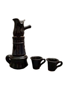 Egypt Antiques Black sofa set + separator + two cups handmade pottery 100% natural  - Image 3