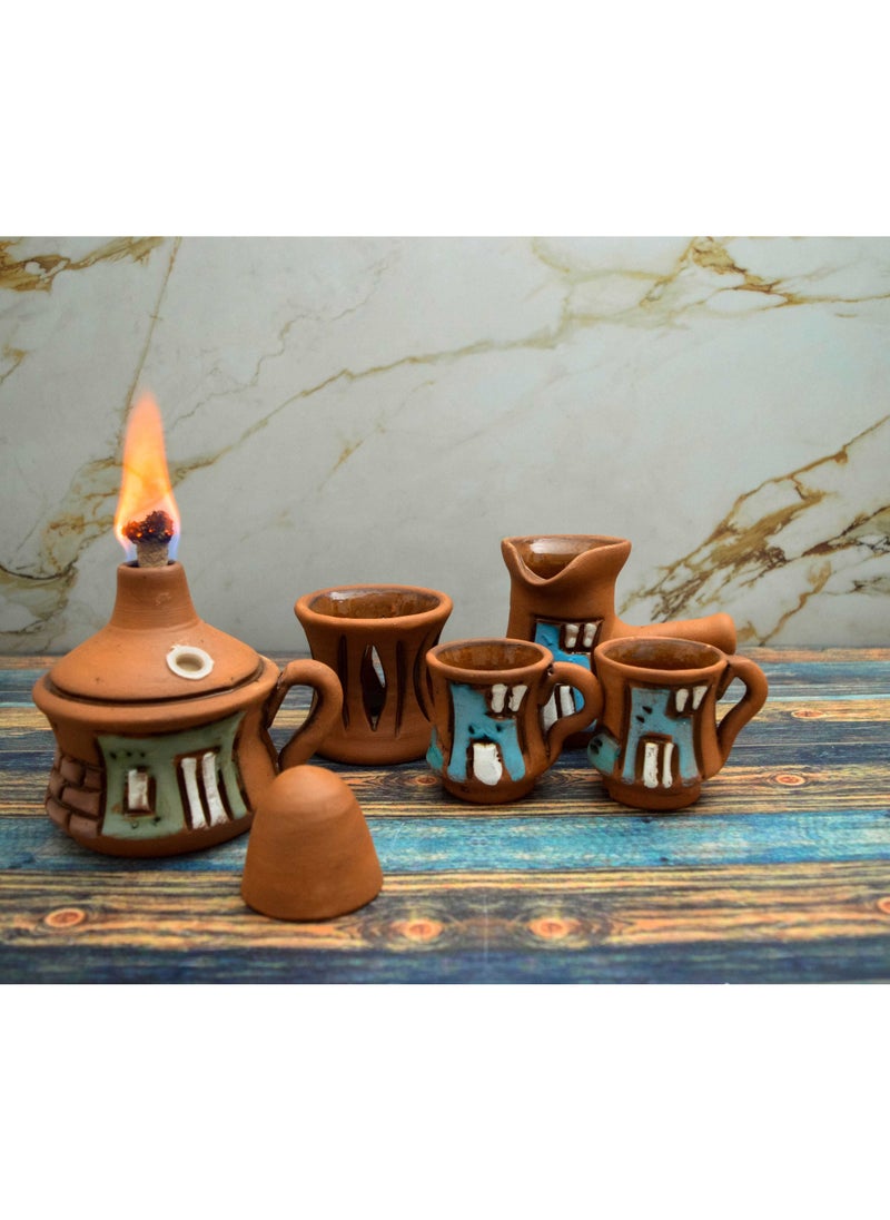 Egypt Antiques Black sofa set + separator + two cups handmade pottery 100% natural  - Image 4
