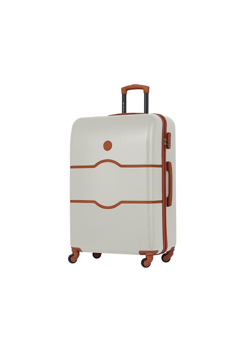 Eagle Express ICONIC Check-in Travel ABS Hard Trolley 360° Double Spinner Wheels Secure Lock 24 inch PURE WHITE - Image 1