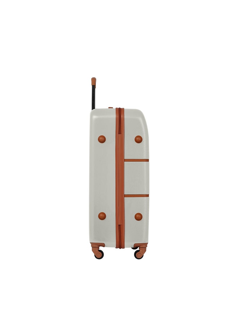 Eagle Express ICONIC Check-in Travel ABS Hard Trolley 360° Double Spinner Wheels Secure Lock 24 inch PURE WHITE - Image 5