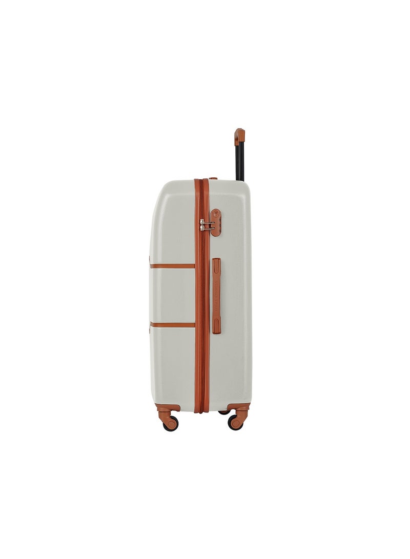 Eagle Express ICONIC Check-in Travel ABS Hard Trolley 360° Double Spinner Wheels Secure Lock 24 inch PURE WHITE - Image 4