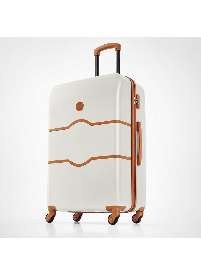 Eagle Express Iconic 24 Inch Medium Luggage Pure White, ABS Hard Shell Check-In Trolley Suitcase with Lightweight Travel Design, 360 Spinner Wheels, Secure Lock System and 2 Year Warranty - Image 1