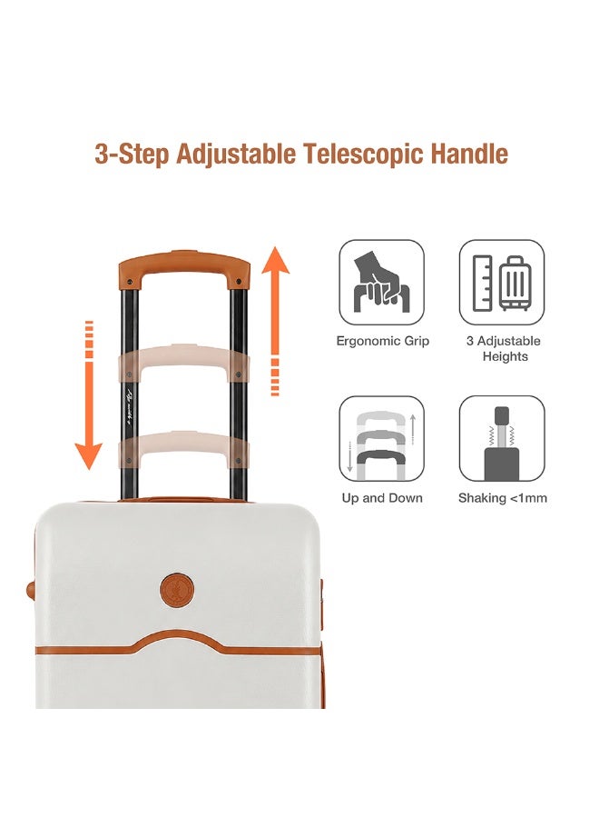 Eagle Express Iconic 24 Inch Medium Luggage Pure White, ABS Hard Shell Check-In Trolley Suitcase with Lightweight Travel Design, 360 Spinner Wheels, Secure Lock System and 2 Year Warranty - Image 4