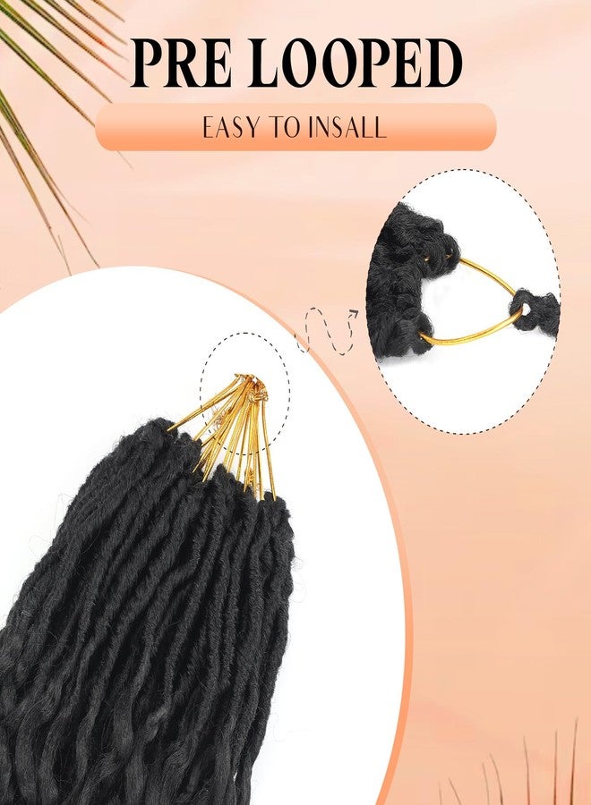 Ahrencan Short Deep Faux Locs Crochet Hair for Black Women-8 Packs 12 Inch Pre Looped Goddess Locs Crochet Hair With Deep Wave Curly Ends Prelooped Synthetic Crochet Braids,Lightweight& Natural Look(12",1B#) - Image 4
