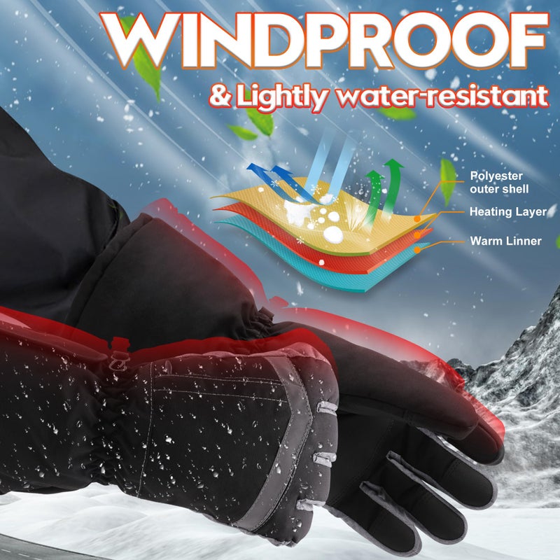 SVPRO Heated Gloves for Women, Battery Heating Hand Warmer Glove with Touchscreen, Electric Heated Motorcycle Gloves for Winter Outdoor Work Hunting Skiing Hiking (Battery Not Included) - Image 2