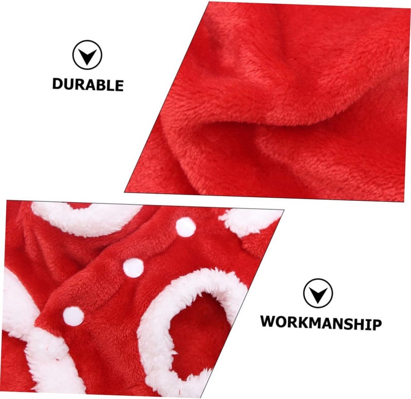 Alasum Pet Christmas Costume Set 2pcs Xs Warm Flannel Elk Dog Apparel with Scarf Soft Plush Holiday Outfit for Small Puppies - Image 3