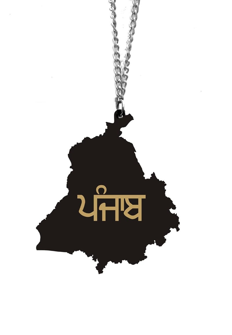 DDL Acrylic Car Hanging for Rear View Mirror, Acrylic Car Hanging Interior Decor Accessory, Car Hanging for Car Interior Decor (Punjab Map Design Car Hanging) - Image 2
