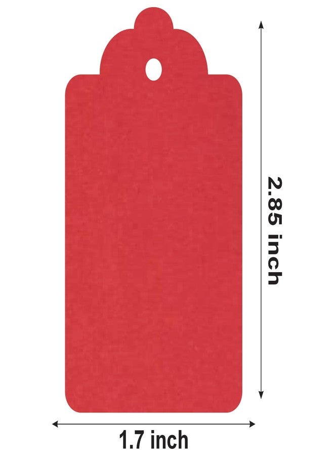 CVANU Gift Tag Color Paper with Thread for Festive Decoration, Party Celebration Red (2.85inch X 1.7inch)(100pc) - Image 5