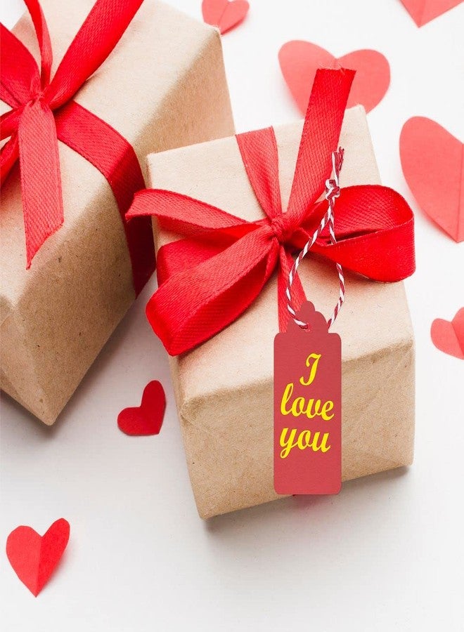 CVANU Gift Tag Color Paper with Thread for Festive Decoration, Party Celebration Red (2.85inch X 1.7inch)(100pc) - Image 3