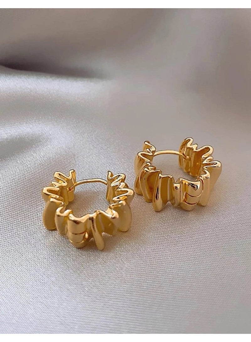 Dangle Charms Elegant & Trendy Gold Plated Earrings For Women - Image 4