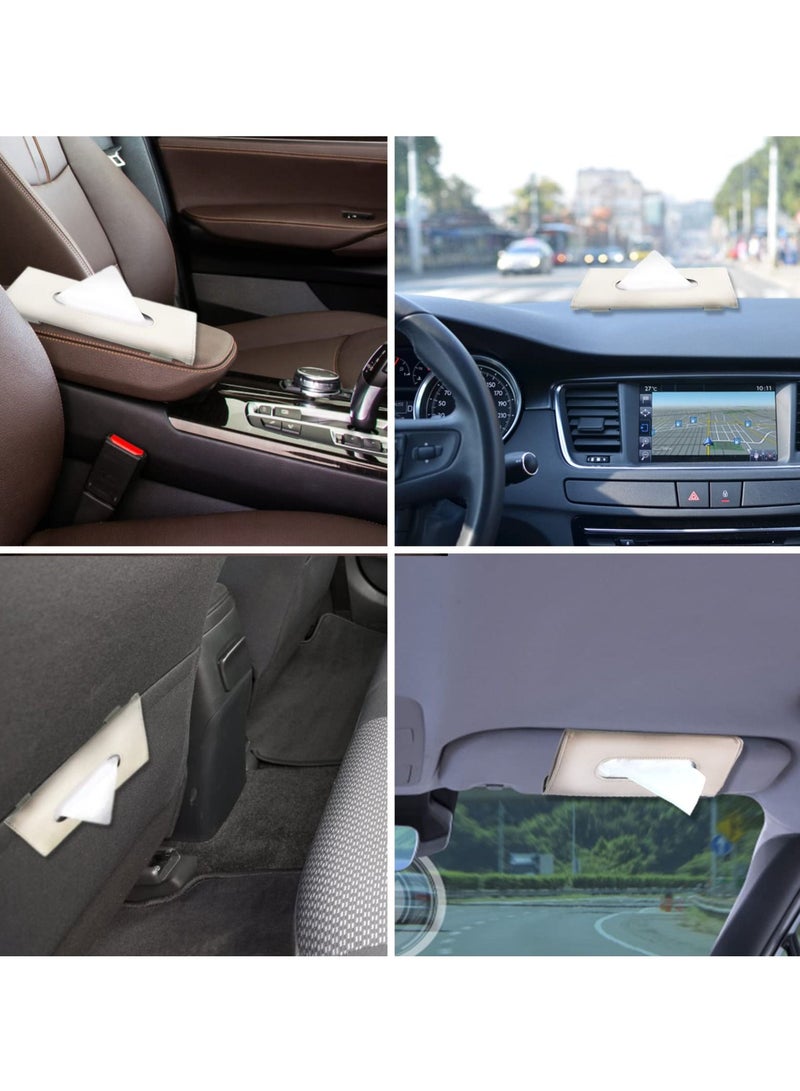 SYOSI SYOSI Car Tissue Holder, Car Visor Tissue Holder PU Leather Tissue Case for Car Tissue Clip Box for Car Visor/Backseat  - Image 4
