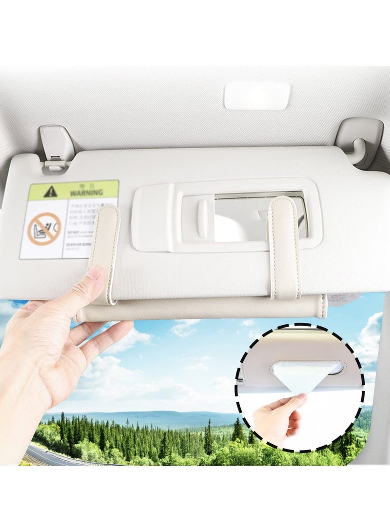 SYOSI SYOSI Car Tissue Holder, Car Visor Tissue Holder PU Leather Tissue Case for Car Tissue Clip Box for Car Visor/Backseat  - Image 3