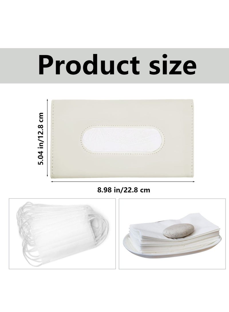 SYOSI SYOSI Car Tissue Holder, Car Visor Tissue Holder PU Leather Tissue Case for Car Tissue Clip Box for Car Visor/Backseat  - Image 2