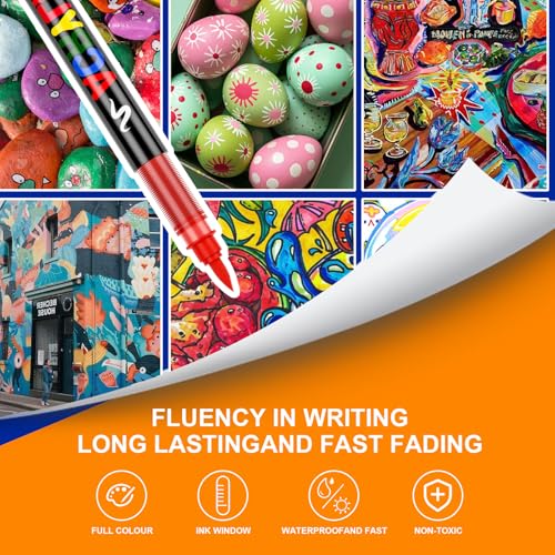 Sanyetral 240 Colors Acrylic Paint Markers with Carrying Bag and Shoulder Strap, Soft Brush Tip Paint Pens, Acrylic Pens for Wood, Canvas, Glass, Fabric, Egg, Rock Painting and DIY Crafts Art Supplies (240) - Image 3