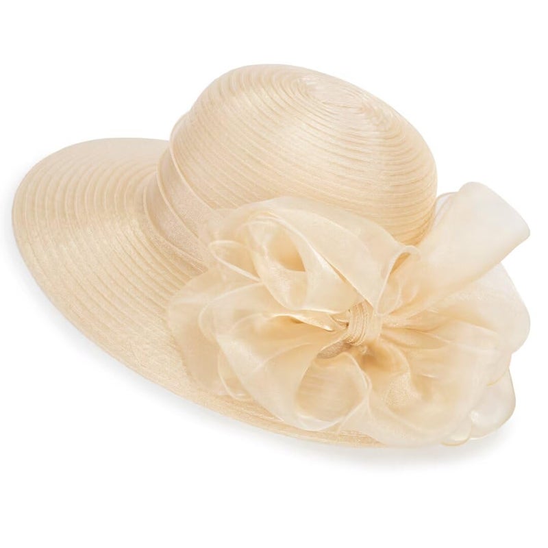 UTOWO Kentucky Organza Sun Hat Summer Derby Hat Women Bowler Church Fascinators for Tea Party Wedding Cocktai - Image 3