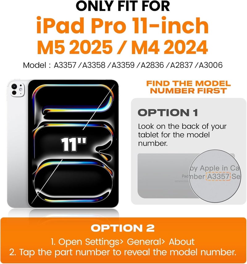 TSQQST for iPad Pro 11 Inch Case M4 5th Generation 2024, iPad Pro 11 Case with Pencil Holder+Stand, Full-Body Protective Rugged Shockproof Cover for iPad Pro 11 Inch 5th Gen, Black Blue - Image 2