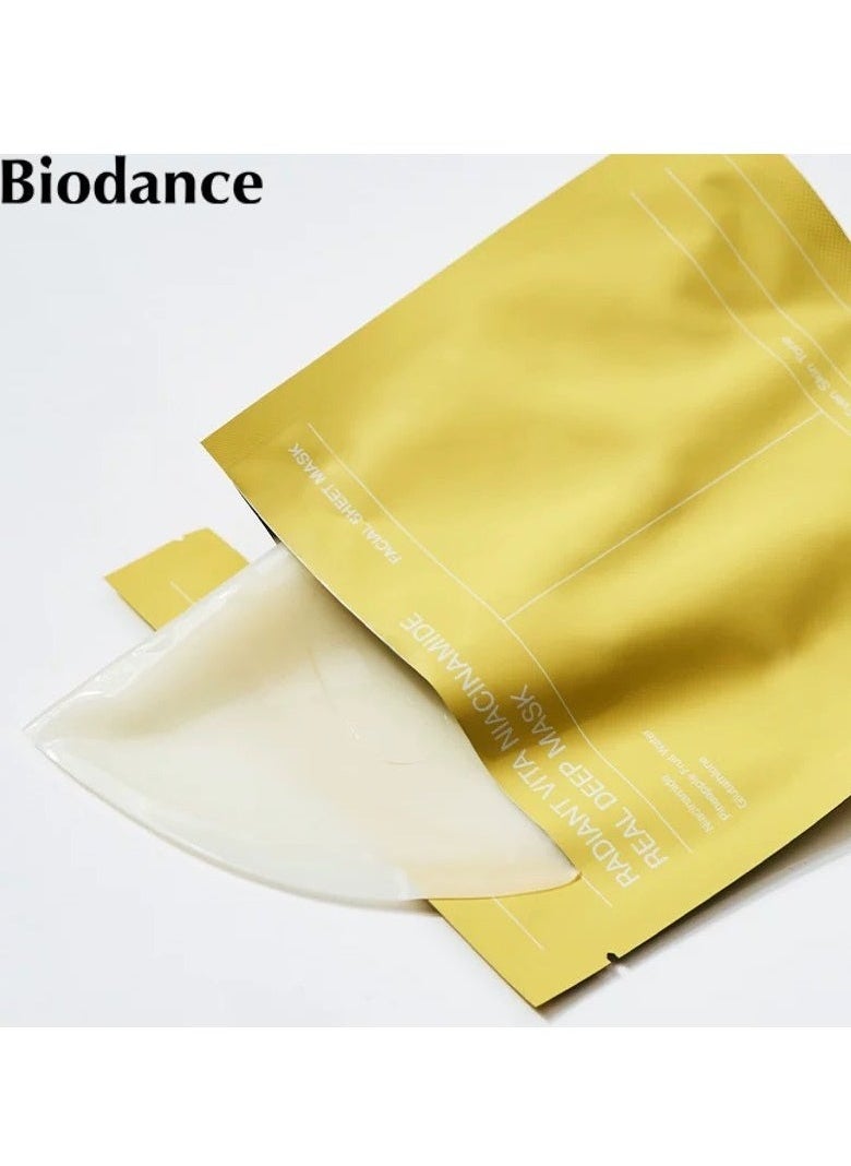 BIODANCE - Vitamin C Deep Mask, Antioxidant, Brightens Skin Tone, Helps Skin Become Tender and Bright, 34g x 4pcs - Image 1