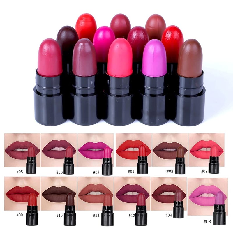 PINNER Mini Pocket Lipstick Combo RedMagenta Mauve Purple Peach Cherry Nude Maroon Brown Pink Disco Orange Chocolate 175 g - Image 5