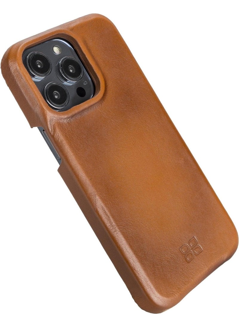 BOULETTA Apple iPhone 14 Series Full Leather Back Cover - iPhone 14 Plus / Shaded Tan 