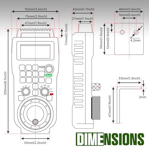 CNCTOPBAOS 4 Axis USB Mach3 Handwheel Controller Remote Hand Control CNC Handwheel Manual Pulse Generator for CNC Router Lathe Engraving Milling Machine (WHB04B-4) - Image 4