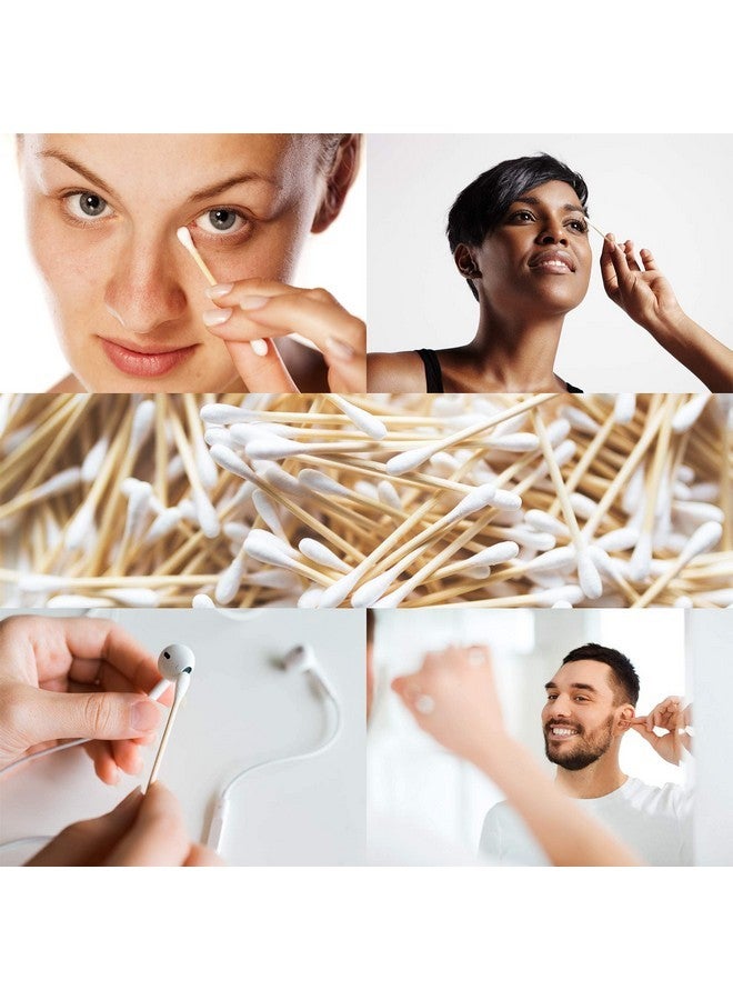 NATULANE Premium 500 Biodegradable Bamboo Cotton Swabs | Zero Waste Disposable Products | Compostable Q Tips For Ears | Plastic Free Makeup Swab | Safety Wooden Ear Sticks | Eco Friendly Eye Cleaning Utensils - Image 4
