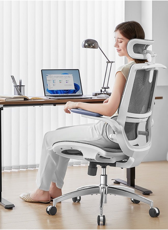 SIHOO SIHOO M59AS-M301 Ergonomic Office Chair, Upgrade the large cushions,Breathable Mesh Desk Chair with Dual Back Design, Swivel Task Chair, Adjustable Height Gaming Chair(Grey)  - Image 3