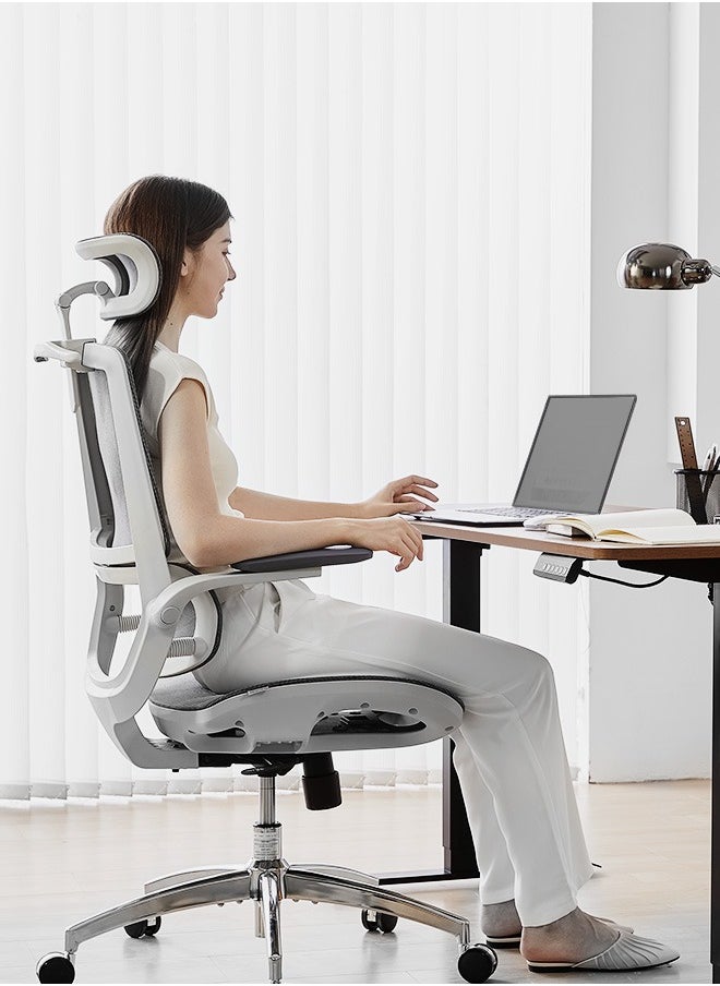SIHOO SIHOO M59AS-M301 Ergonomic Office Chair, Upgrade the large cushions,Breathable Mesh Desk Chair with Dual Back Design, Swivel Task Chair, Adjustable Height Gaming Chair(Grey)  - Image 4
